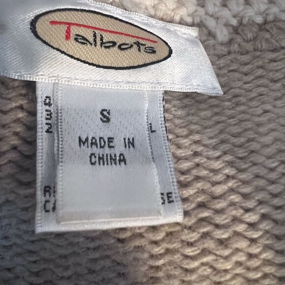 Vintage Talbots Boho Oatmeal Viscose Nylon Lambswool Angora Cashmere Cardigan S - Picture 4 of 11
